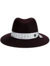 MAISON MICHEL BURGUNDY WOOL HENRIETTA FEDORA HAT,1002022001HENRIETTA11530439