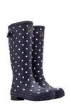 Joules Print Molly Welly Rain Boot In French Navy Spot