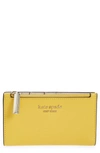 Kate Spade Small Spencer Slim Leather Bifold Wallet In Morning Light