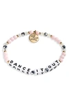 Little Words Project Dance It Out Beaded Stretch Bracelet In Blush White