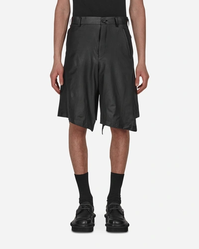 Comme Des Garcons Black Asymmetrical Shorts In Black