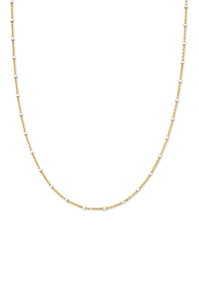 Kendra Scott Two Tone Satellite Chain Necklace In 18k Gold Rhodium Bead