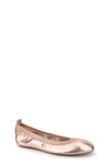 Yosi Samra Girl's Miss Samara Ballerina Flats, Toddler/kids In Rosegold