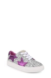 Yosi Samra Kids' Miss Harper Sneaker In Silver Glitter / Purple