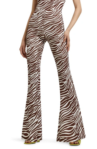 River Island Glitter Animal Print Wide Leg Pant In Brown - Part Of A Set