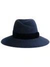 MAISON MICHEL Charcoal Virginie fedora hat,26811302296