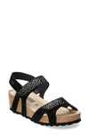 Mephisto Vic Sparkle Embellished Wedge Sandal In Black