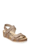 Mephisto Vic Sparkle Embellished Wedge Sandal In Light Brown