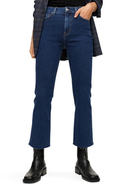 Mango Women's High-waist Bootcut Jeans In Dark Blue