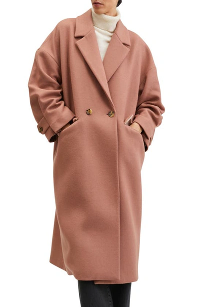 Mango Oversize Wool Coat Pastel Pink