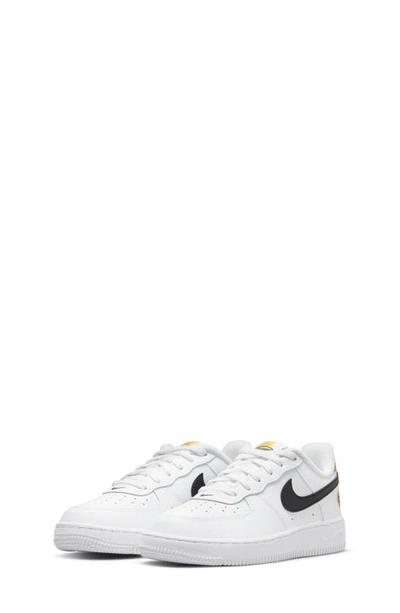 Nike Kids' Air Force 1 Lv8 Sneaker In White/ Black/ Dark Sulfur