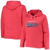 Soft As A Grape Red Washington Nationals Plus Size Side Split Pullover Hoodie In Red