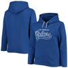 Soft As A Grape Royal Los Angeles Dodgers Plus Size Side Split Pullover Hoodie In Royal