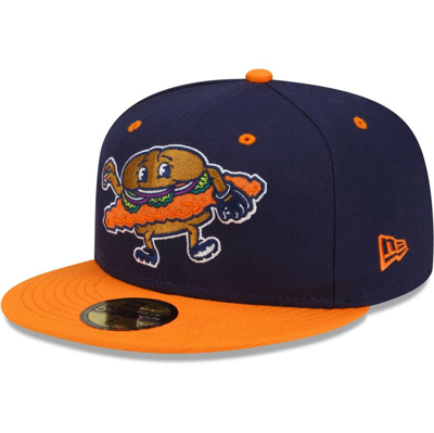 New Era Navy/orange Peoria Chiefs Theme Night 59fifty Fitted Hat