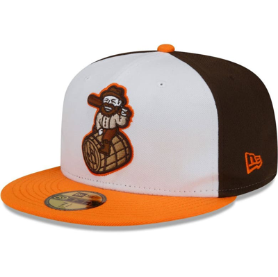 New Era White/orange Bowling Green Hot Rods Theme Night 59fifty Fitted Hat