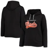 Soft As A Grape Black San Francisco Giants Plus Size Side Split Pullover Hoodie In Black