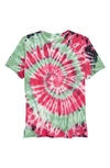 Treasure & Bond Kids' Relaxed Fit Graphic Tee In Green- Pink Tie Dye