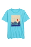Treasure & Bond Kids' Relaxed Fit Graphic Tee In Teal Desert Landscape