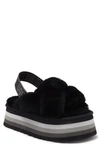 Ugg Disco Knot Genuine Shearling Slide In Black