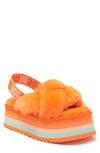 Ugg Disco Knot Genuine Shearling Slide In Mandarin