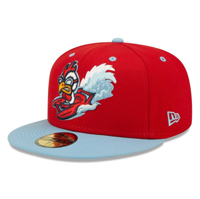 New Era Red Tri-city Dust Devils Light Blue Theme Night 59fifty Fitted Hat