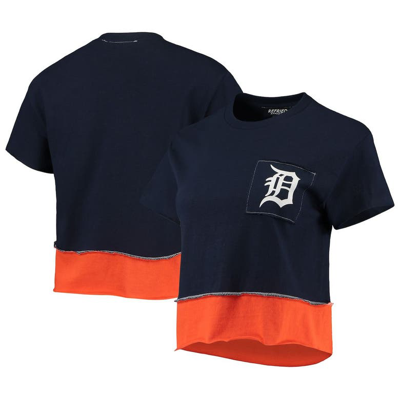Refried Apparel Navy Detroit Tigers Cropped T-shirt