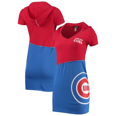 Refried Apparel Women's  Red And Royal Chicago Cubs Hoodie Dress In Red,royal