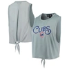 THE WILD COLLECTIVE THE WILD COLLECTIVE LIGHT BLUE CHICAGO CUBS OPEN BACK TWIST-TIE TANK TOP