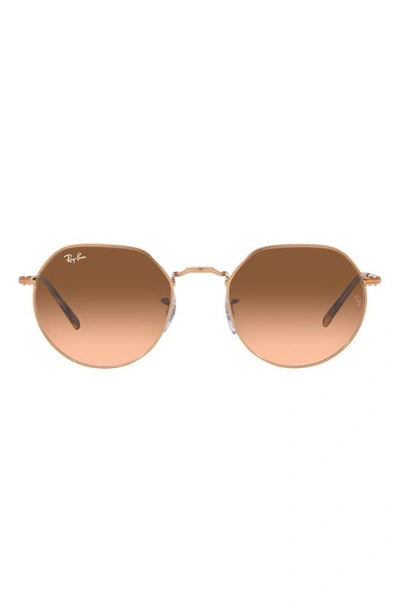 Ray Ban 51mm Gradient Geometric Sunglasses In Copper/ Pink Gradient Brown