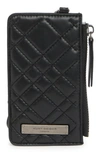KURT GEIGER QUILTED CARD CASE WITH STRAP