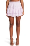 Bb Dakota By Steve Madden Fresh Out Of There Eyelet Ruffle Miniskirt In Orchid Bouquet