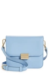 Frame Le Signature Mini Leather Crossbody Bag In Chambray Blue