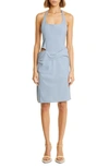 Jacquemus Hielo Cutout Stretch Wool Halter Neck Minidress In Light Blue