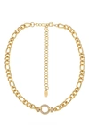 Ettika Eternity Crystal Circle Chain Link Necklace In Gold