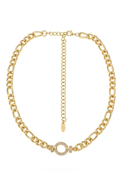 Ettika Eternity Crystal Circle Chain Link Necklace In Gold