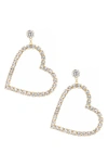 Ettika 18k Gold-plated Crystal Heart Statement Earrings In Gold