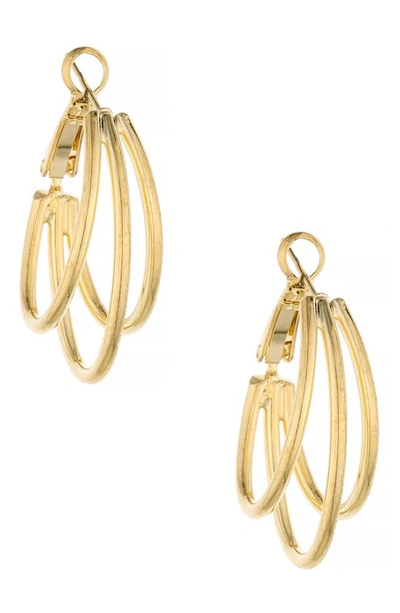 Ettika Classic Triple Hoop Earrings In Gold