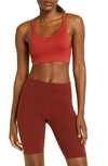 Zella Seamless Strappy Sports Bra In Red Hibiscus