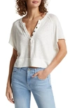 Free People Keep It Classic Linen & Cotton T-shirt In White