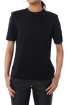 Lita By Ciara Boxy Shoulder Pad Cotton T-shirt In Black
