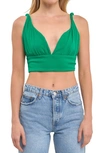 Grey Lab Twist Strap Crop Tank In Green
