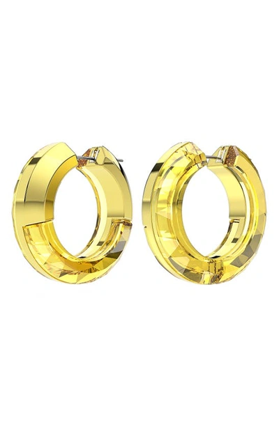 Swarovski Lucent Crystal Hoop Earrings In Yellow