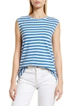 CASLON TIE BACK CAP SLEEVE COTTON TOP