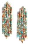 Kendra Scott Ember Beaded Statement Earrings In Turquoise Red Oyster