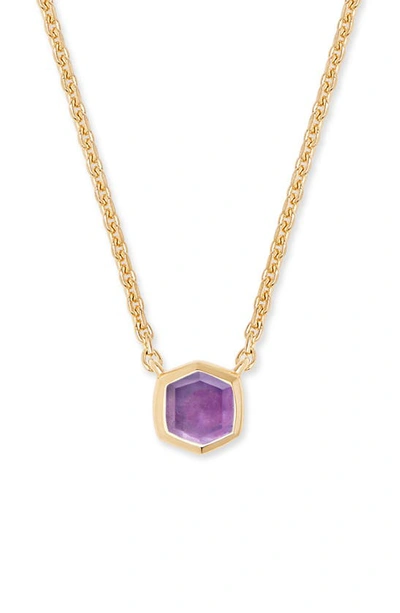 Kendra Scott Davie Pendant Necklace In Amethyst