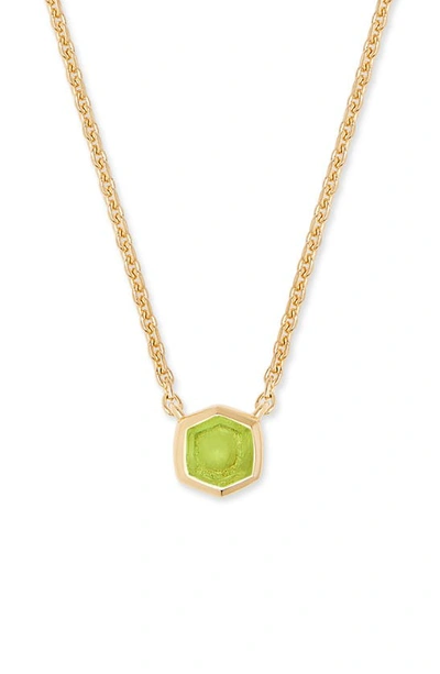 Kendra Scott Davie Pendant Necklace In Green Peridot