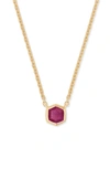 Kendra Scott Davie Pendant Necklace In Pink Ruby