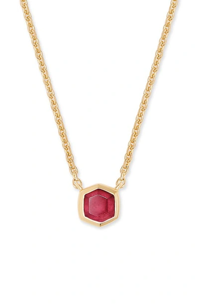 Kendra Scott Davie Pendant Necklace In Red Garnet