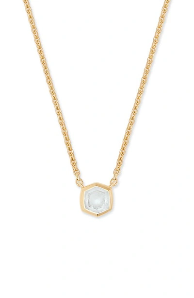 Kendra Scott Davie Pendant Necklace In Clear Rock Crysta