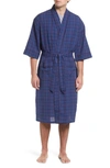 Majestic Saltwater Seersucker Robe In Navy